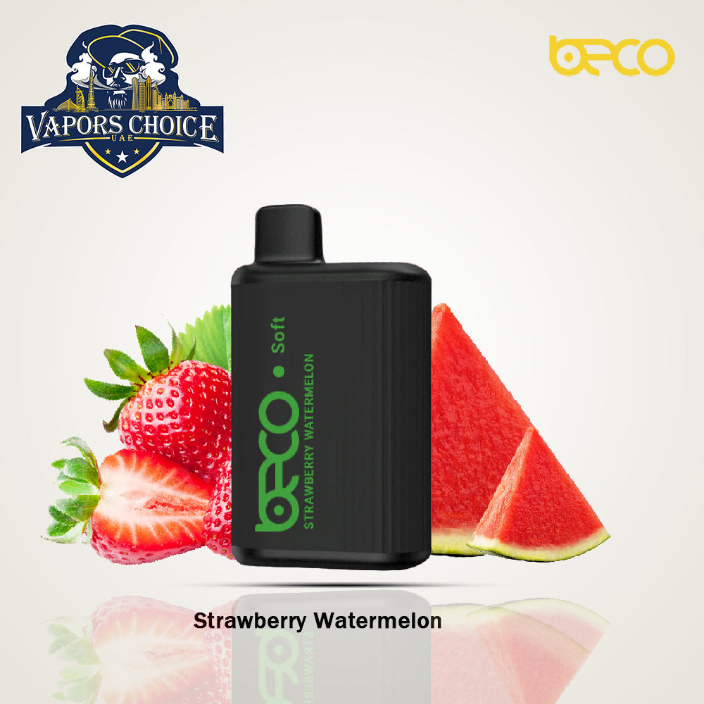 BECO SOFT (20 & 50mg) 6000 - PUFFS DISPOSABLE VAPE (Non-Rechargeable) Strawberry Watermelon UAE Ras Al-Khaimah & Dubai